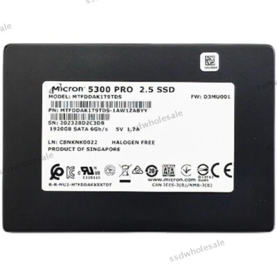 Micron 5300 PRO 1.92TB SATA 6Gb/s Solid State Drive MTFDDAK1T9TDS-1AW1ZABYY SSD - Bild 1 von 2