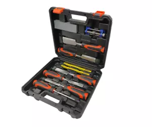 Wood Chisel Set 10 pcs Sharpening Stone Honing Guide & Pencils Carpentry - Picture 1 of 2