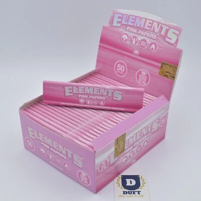 ELEMENTS Pink King Size Slim Rolling Papers 32 leaves booklet Pack 1 6 25 50 Box
