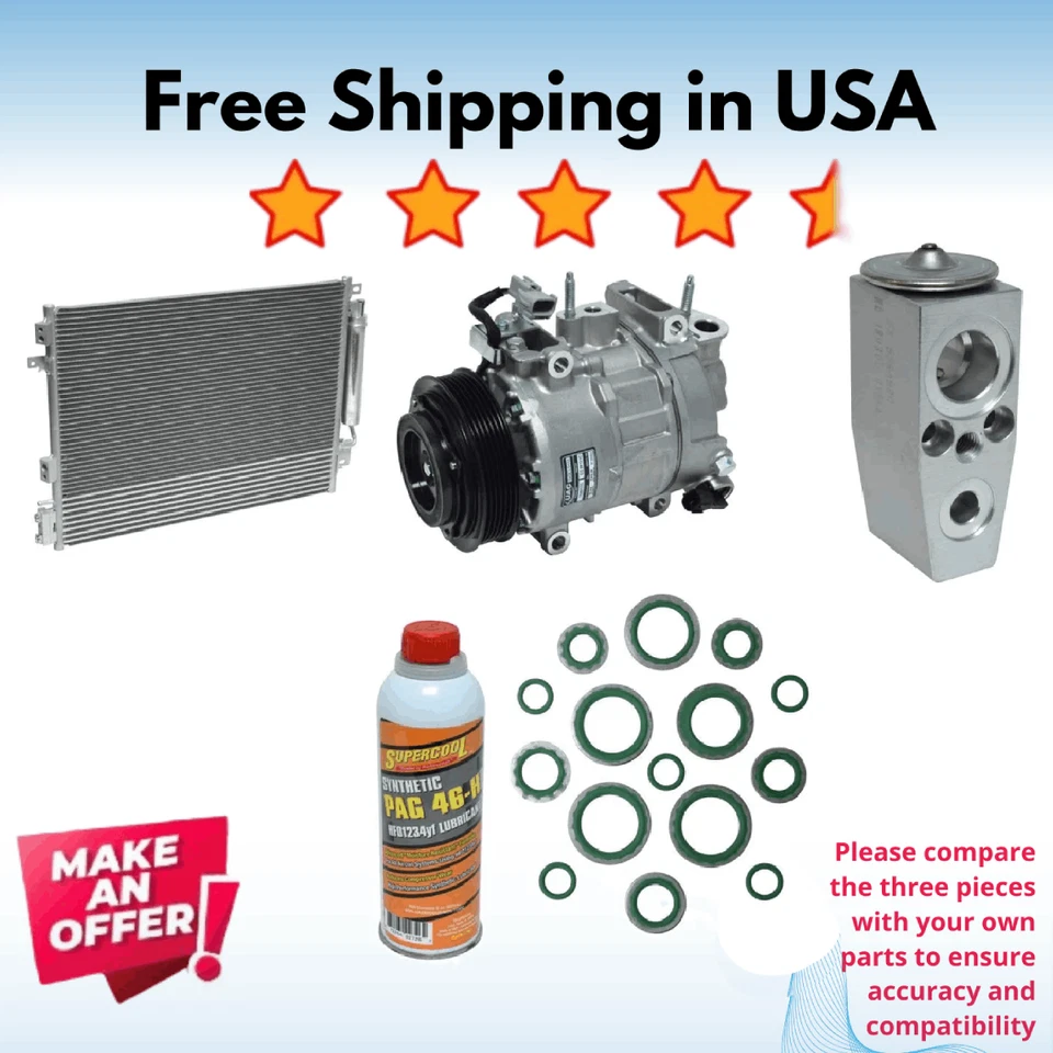 Compresor, condensador y válvula aire acondicionado apto para Chrysler 300 2014-2021 Foto 1 de 1