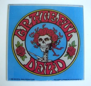 Grateful Dead Glass Art Carnival Prize Reverse Painted 6"x6" 1986 Licensed Rare - Picture 1 of 9