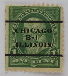 Precancel Chicago, IL 8-1 Green 1c - Picture 1 of 2