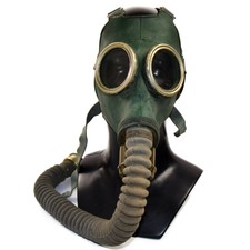 Cold war Soviet Russian military gas mask GP-4 with hose Green rubber SMALL NEW