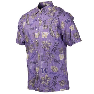 Wes and Willy Mens College Hawaiian Shirt Short Sleeve Button Up Vintage Floral - Picture 1 of 43