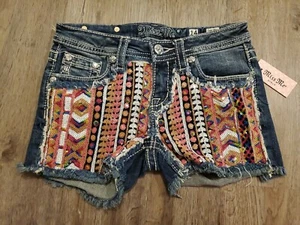 MISS ME Girls Kids Glittery Sequined Cut Off Shorts size 14 New $86 Jk6364H NWT - Picture 1 of 7