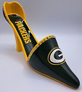 Green Bay Packers NFL Football Decorative High Heel Shoe Wine Bottle Holder