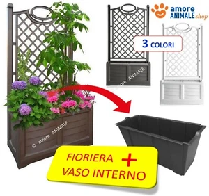 Bama FIORIERA Separe' con Spalliera 3 COLORI + VASO INTERNO - cm 80x42,5xh150