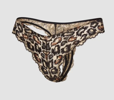 PANGUITA TANGA DE ENCAJE SAVAGE X FENTY ON THE PROWL en Beige Brulee/Chocolate Talla XS  Foto 1 de 4