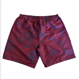 Undefeated Shorts Polyester Poplin Drawstring Shorts Red AOP Print Size 2XL New - Picture 1 of 6