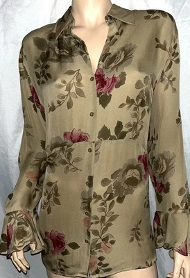 Lane Bryant Sz 26/28 100% silk long sleeve lightweight fashion blouse NWOT - Image 1 of 4