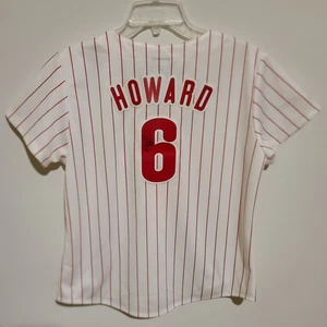 Vintage Ryan Howard SIGNIERTES Philadelphia Phillies #6 Majestic Trikot Jugend Größe Large - Bild 1 von 13