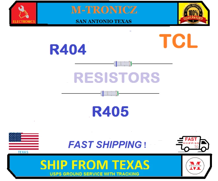TWO PIECES  RESISTORS  R404  R405  FOR  TCL  POWER SUPPLY  QUALITY  RESISTORS - Image 1 of 1