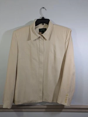 Chaqueta Camisa Lauren Ralph Lauren Vintage Lana Amarilla Cremallera Completa Talla 16 Foto 1 de 4