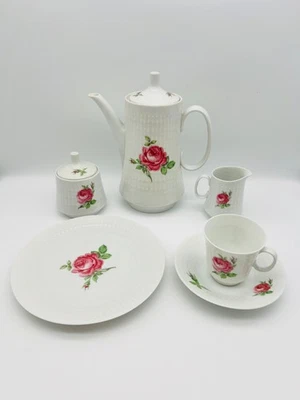 🌹 Hutschenreuther Maria Theresia Rote Rose Kaffeeservice 29tlg. für 8 Pers. ☕ - Bild 1 von 4