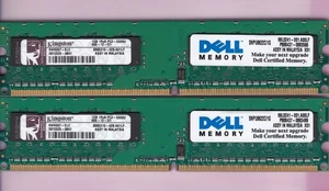 2GB 2x1GB PC2-5300 KINGSTON KWK007-ELC Dell SNPU8622C/1G DDR2-667 Ram Memory Kit - Picture 1 of 2