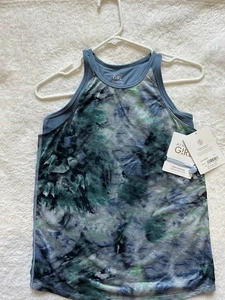 NWT Athleta Girl Sz XL (14) Perfect Pair Tank Camisole Blue Tie Dye Racer Back - Picture 1 of 5
