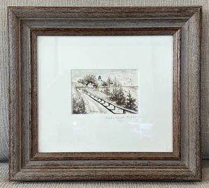 Signed D Voss Framed Original Watercolor Painting Owls Head Light House Maine - Picture 1 of 6