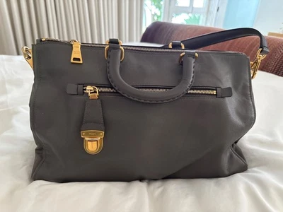 prada tote bag leather gather handbag authentic - Image 1 of 4