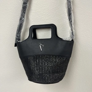 Simply Vera Vera Wang Umhängetasche modern Stroh schwarz - Bild 1 von 9