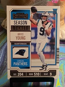 2023 Panini Contenders Football Bryce Young Season Ticket #15 Rookie RC Panthers - Picture 1 of 2