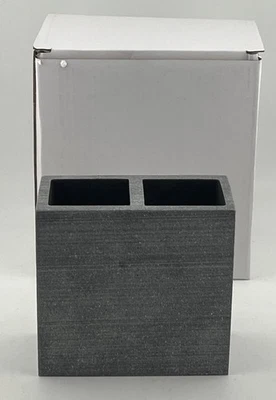 KASSATEX NEW YORK SLATE ASE-TBH-G GREY RESIN TOOTHBRUSH HOLDER - Image 1 of 3