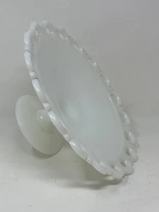 Anchor Hocking Old Colony Lace Edge White Milk Glass Pedestal Bowl 11" Compote - Picture 1 of 12