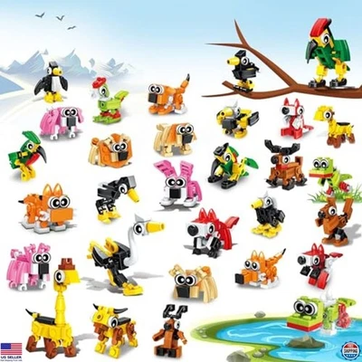 Paquete de 20 bloques de construcción de animales - Favores de fiesta, rellenos de bolsa de regalos para niños Foto 1 de 4