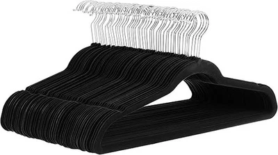 Amazon Basics Slim, Velvet, Non-Slip Suit Clothes Hangers, Pack of 50, Black - Image 1 of 4