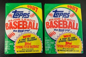 1987 Topps Baseball Wax Packs, { 2 } Sealed Fresh Packs never opened - Picture 1 of 2