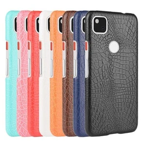 Housse etui coque rigide simili cuir crocodile Google Pixel 4a 4G + film ecran - Photo 1 sur 2