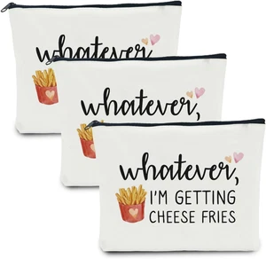 3 Pcs Whatever I'M Getting Cheese Fries Food Makeup Bag Cosmetic Bag for Women G - Bild 1 von 12
