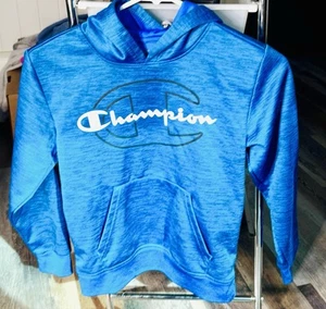 NWOT Champion Boys 6/7 Youth Blue Logo Hooded Pullover Sweater - Picture 1 of 3