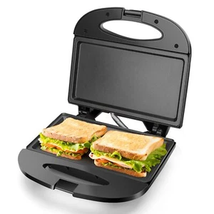 sandwich maker with non-stick deep grid surface for egg, ham, steaks compact ... - Picture 1 of 8