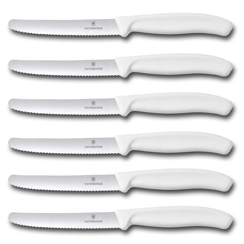 Victorinox Steak & Tomato Cuchillo Pistola Empuñadura 11cm | Juego Blanco x 6 Cuchillos Foto 1 de 1