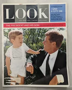 Look Magazine John F Kennedy and His Son December 3 1963 Sunday Football Madness - Picture 1 of 5
