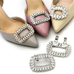 Crystal Shiny Decorative Clips Charm Buckle Shoes Decorations Shoe Clips - Picture 1 of 14