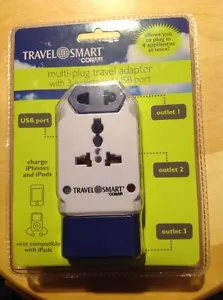 New Travel Smart Conair Multi Plug Travel Adapter With 3 Outlets And USB Port. - Picture 1 of 7