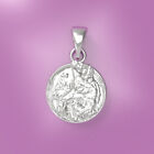 Solid 10k white gold wolf hunter pendant charm 