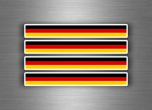 4x Calcomanía Pegatina Coche Rayas Motocicleta Carreras Bandera Bicicleta Ajuste Alemania Alemania - Imagen 1 de 1