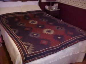 VINTAGE COTTON RUG,  NATIVE AMERICAN DESIGN - Picture 1 of 6