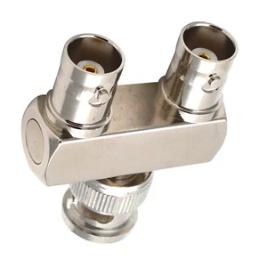 New 3 Way Y Type RF Adapter Connector BNC Male to Dual BNC Female Splitter - Picture 1 of 7