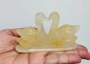 Natürliches Citrin Entenpaar Kristallstein männliches & weibliches Entenpaar Mandarine 3-4 Zoll - Bild 1 von 6