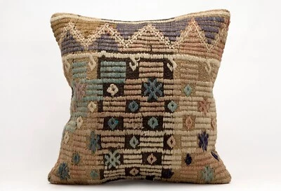 Kilim Pillow Cover, 20x20 in, Decorative Sofa Cushion, Handmade Boho Pillow - Image 1 of 4