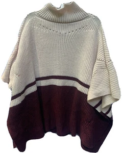 Poncho suéter ciruela Save The Ocean para mujer talla única material reciclado - Imagen 1 de 2