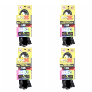 4 Pack Pro X 5 Ft. DMX XLR3-M to XLR3-F Premium Cable - Picture 1 of 4