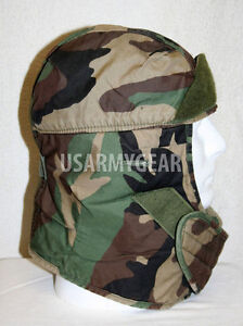 US ARMY Military  Insulated Woodland Camouflage Helmet Liner Cap Hat Head Cover