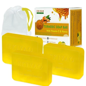 3Packs Best Turmeric Soap Bar, Organic Tumeric Soap for Face, Body, Honey Lemon - Picture 1 of 13
