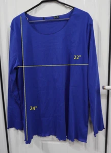 GUDRUN SJODEN sz XL top Long Sleeve  STRETCH Organic Cotton Shirt Blouse blue - Picture 1 of 4