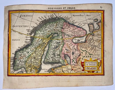 SCANDINAVIA 1614 MERCATOR HONDIUS ATLAS MINOR NICE ANTIQUE MAP 17TH CENTURY - Image 1 of 4