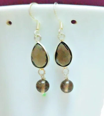 Orecchini pendenti in argento sterling 925 con pietre preziose di quarzo... - Immagine 1 di 2